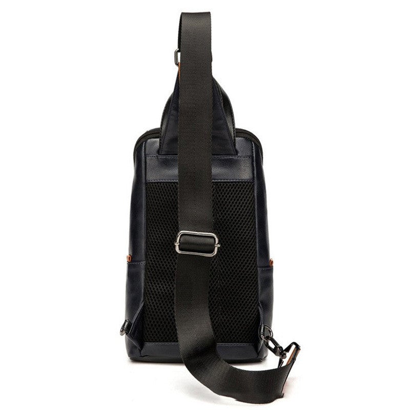 Soft Leather Men's Chest Bag For Hiking Sports