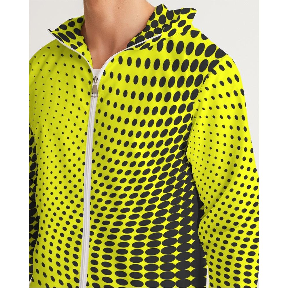 Mens Lightweight Windbreaker Jacket With Hood And Zipper Closure,