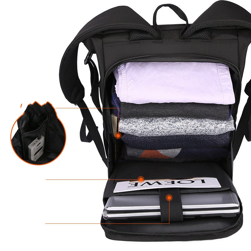 Black Waterproof Casual College Style Backpack