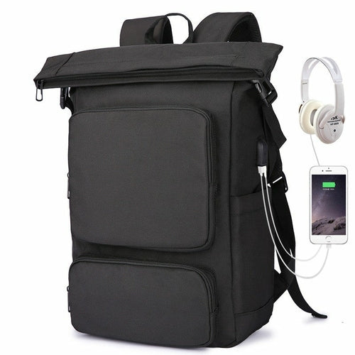 Black Waterproof Casual College Style Backpack