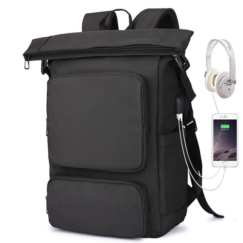 Black Waterproof Casual College Style Backpack