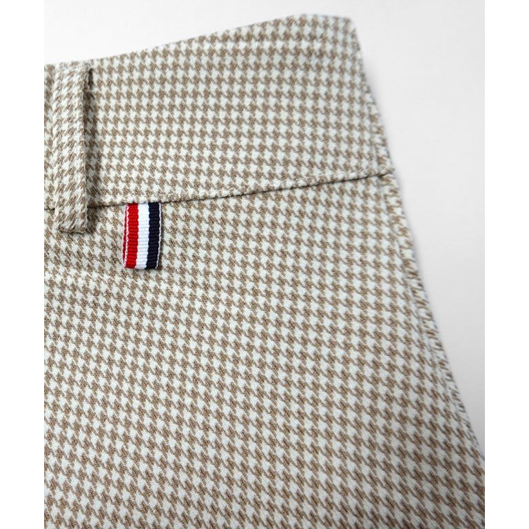 BENECIA 12 Unbalanced Check Skirt - Beige