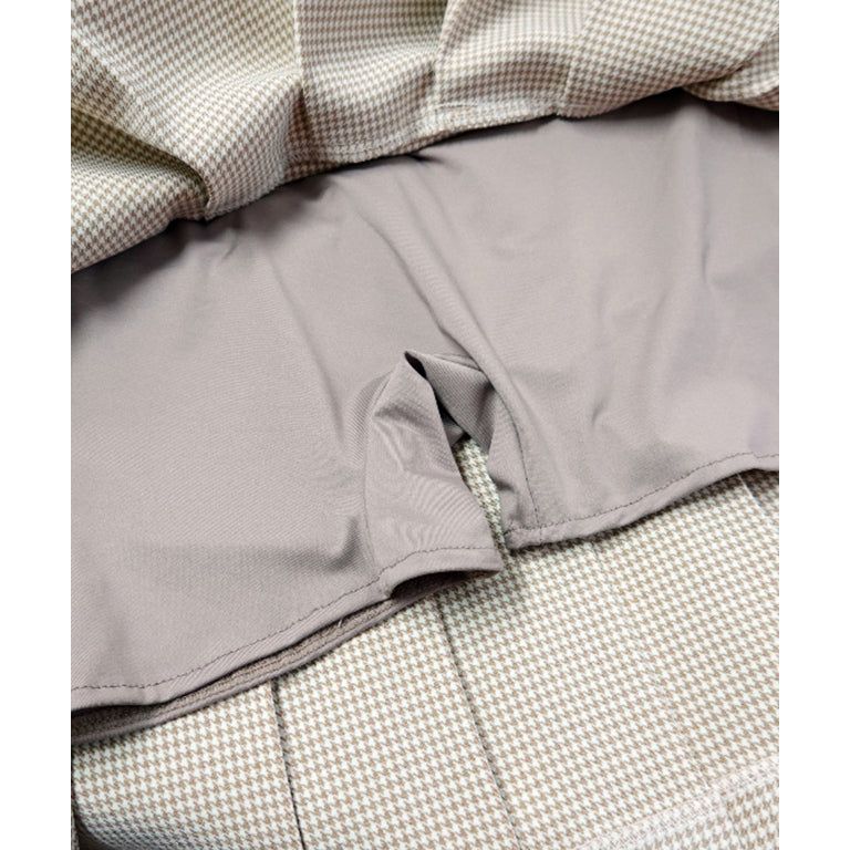 BENECIA 12 Unbalanced Check Skirt - Beige