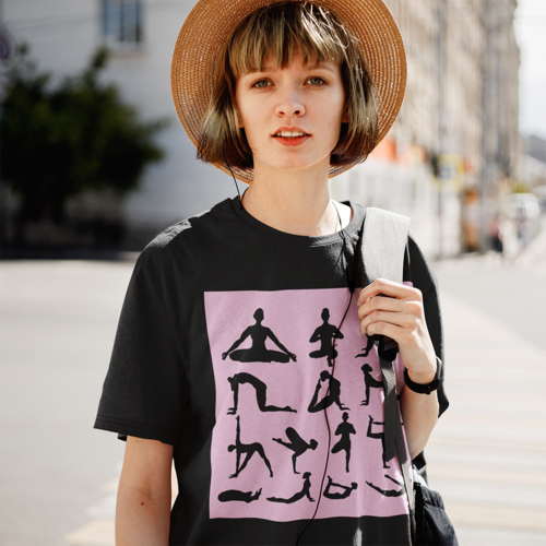 T-shirt met yoga-heiligdomprint