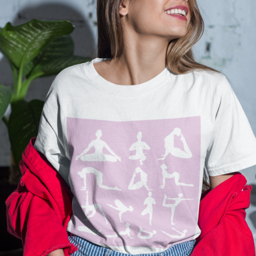 T-shirt met yoga-heiligdomprint