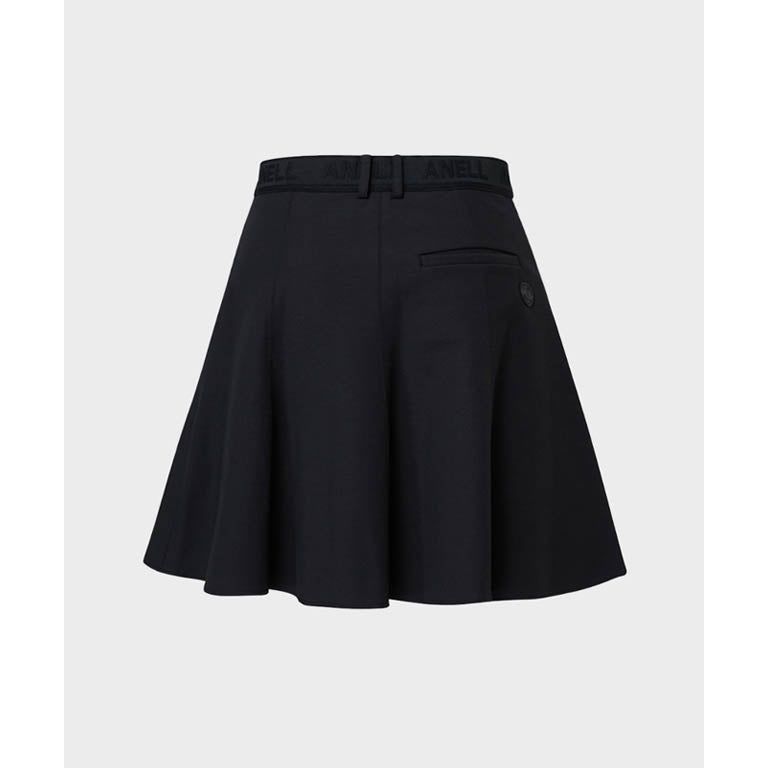 Anell Golf Cotton Flared Skirt - Black