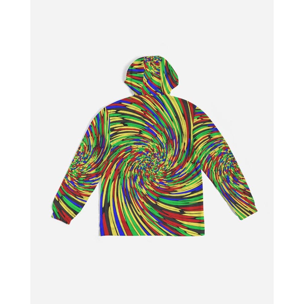 Mens Hooded Windbreaker - Multicolor Water Resistant Jacket - Jl0i0x
