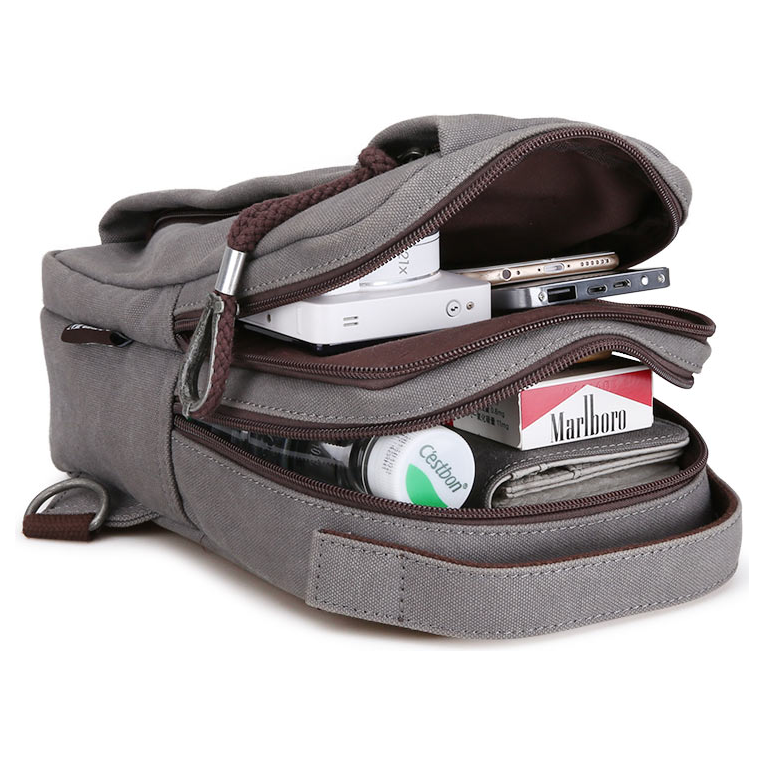 Men's Canvas Crossbody Bag For Hiking