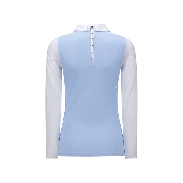 ANEW Golf: W Triangle Mesh Block Long T-Shirt - S/Blue
