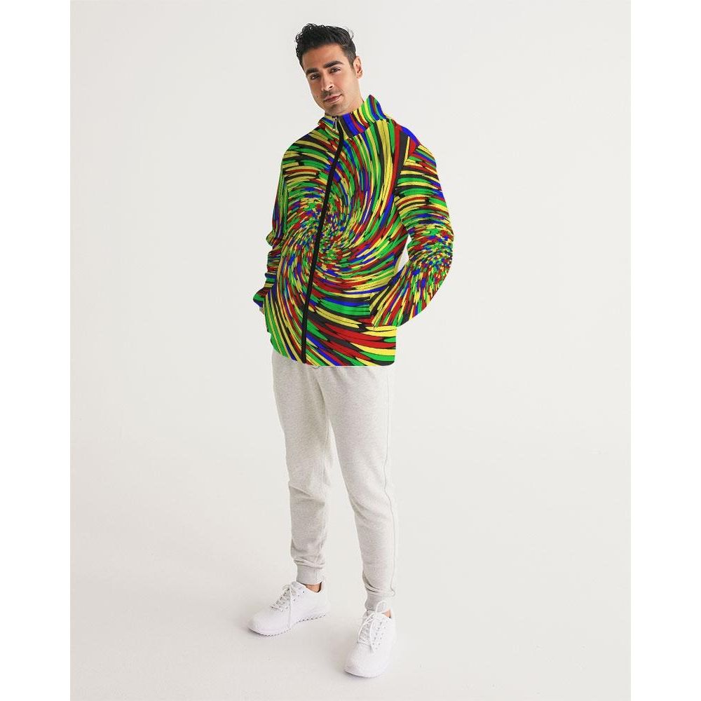 Mens Hooded Windbreaker - Multicolor Water Resistant Jacket - Jl0i0x