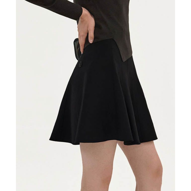 Anell Golf Cotton Flared Skirt - Black