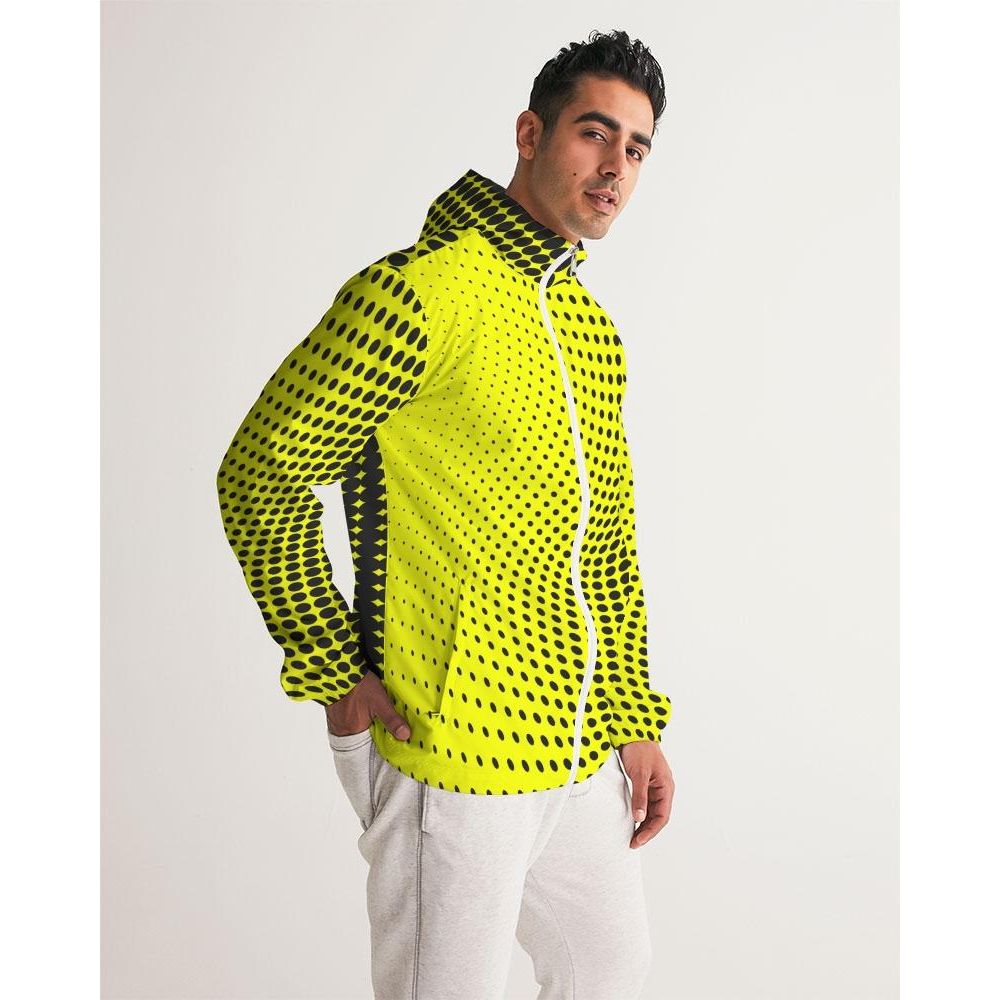 Mens Lightweight Windbreaker Jacket With Hood And Zipper Closure,