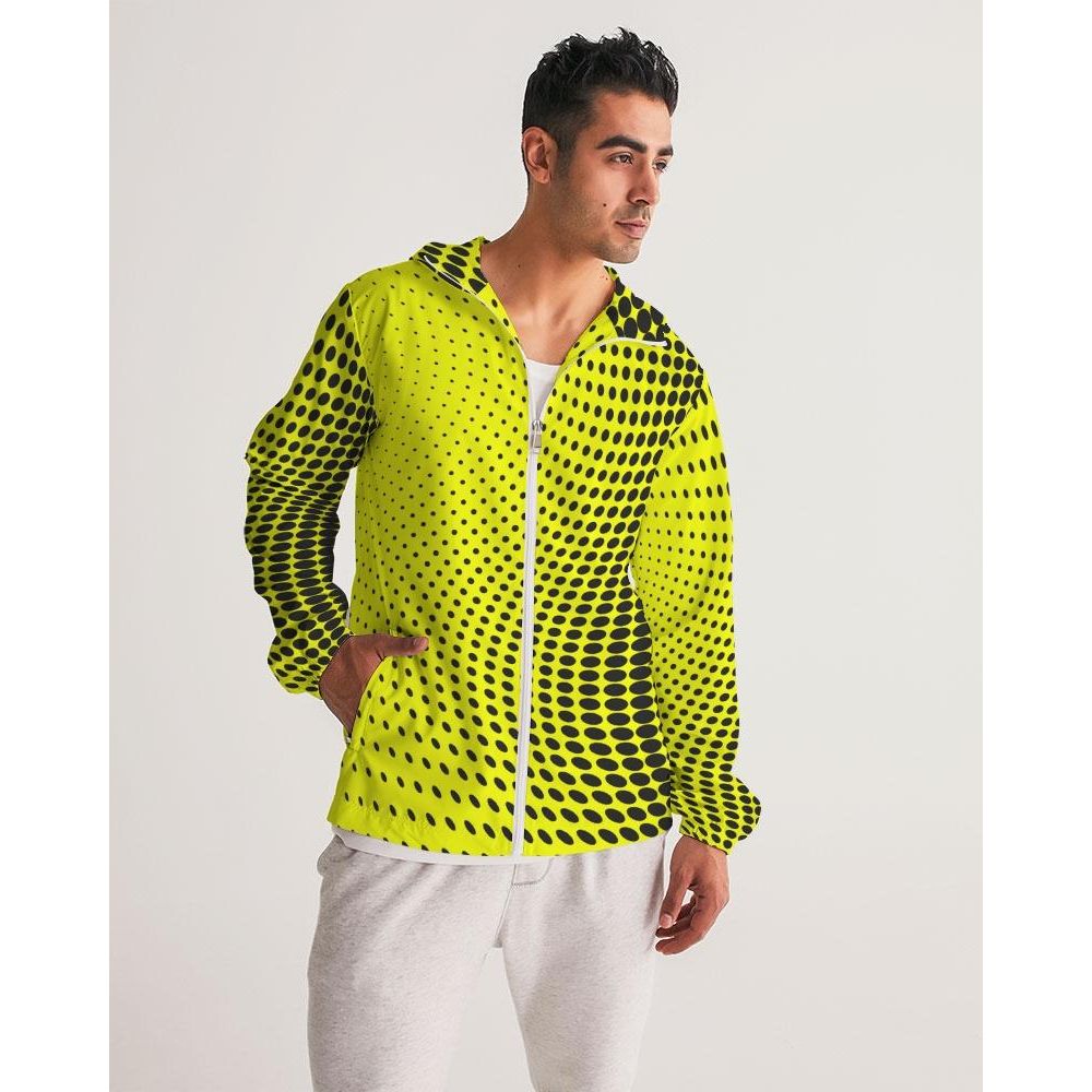 Mens Lightweight Windbreaker Jacket With Hood And Zipper Closure,