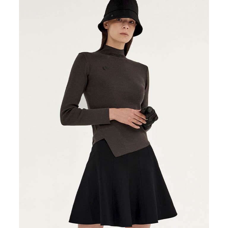 Anell Golf Cotton Flared Skirt - Black