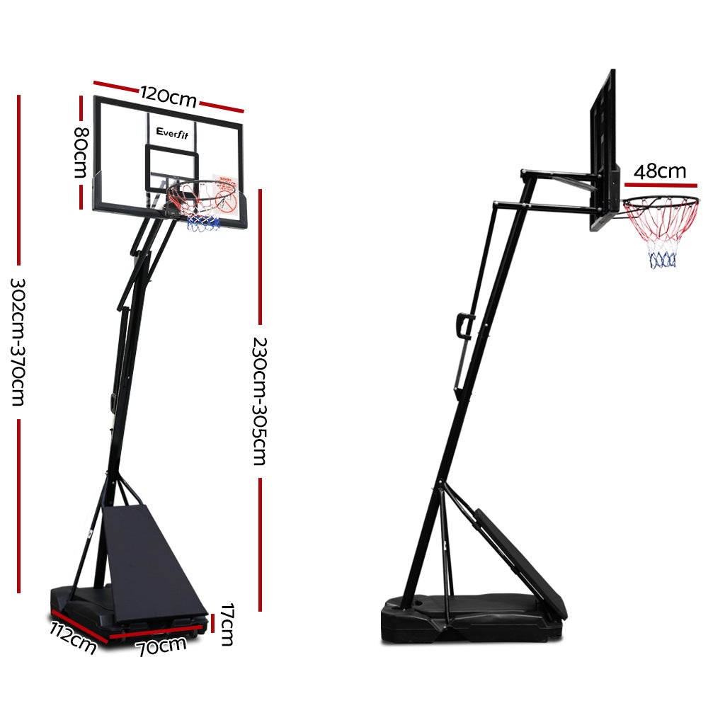 Everfit Pro draagbaar basketbalstandaardsysteem Ringring Nettohoogte