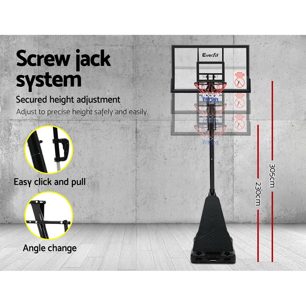 Everfit Pro draagbaar basketbalstandaardsysteem Ringring Nettohoogte