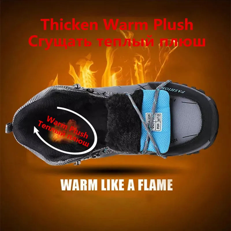 Merk Heren Winter Snowboots Waterdichte lederen sneakers Super warm