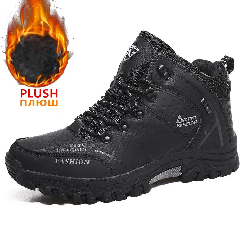 Merk Heren Winter Snowboots Waterdichte lederen sneakers Super warm