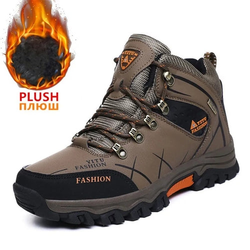 Merk Heren Winter Snowboots Waterdichte lederen sneakers Super warm