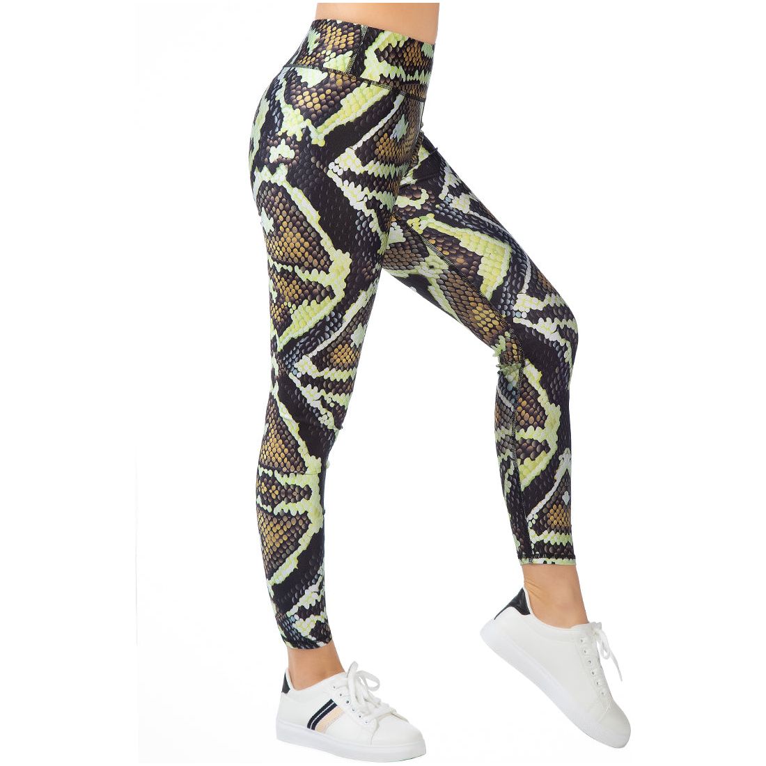 High Waist Snake Skin Print Tights