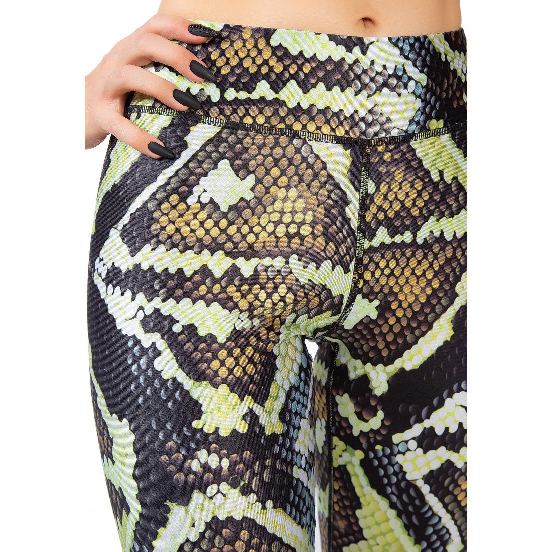 High Waist Snake Skin Print Tights