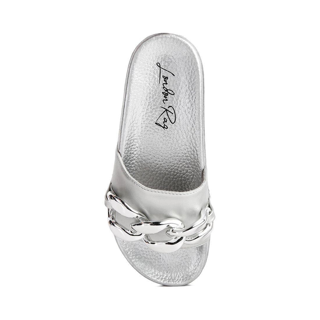 Ishtar Metallic Chain Metal Slid Flats
