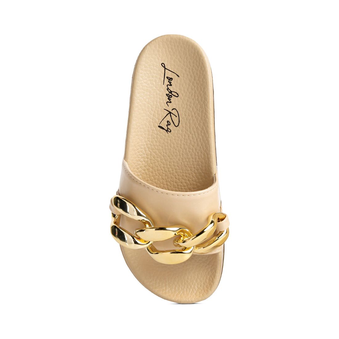 Ishtar Metallic Chain Metal Slid Flats