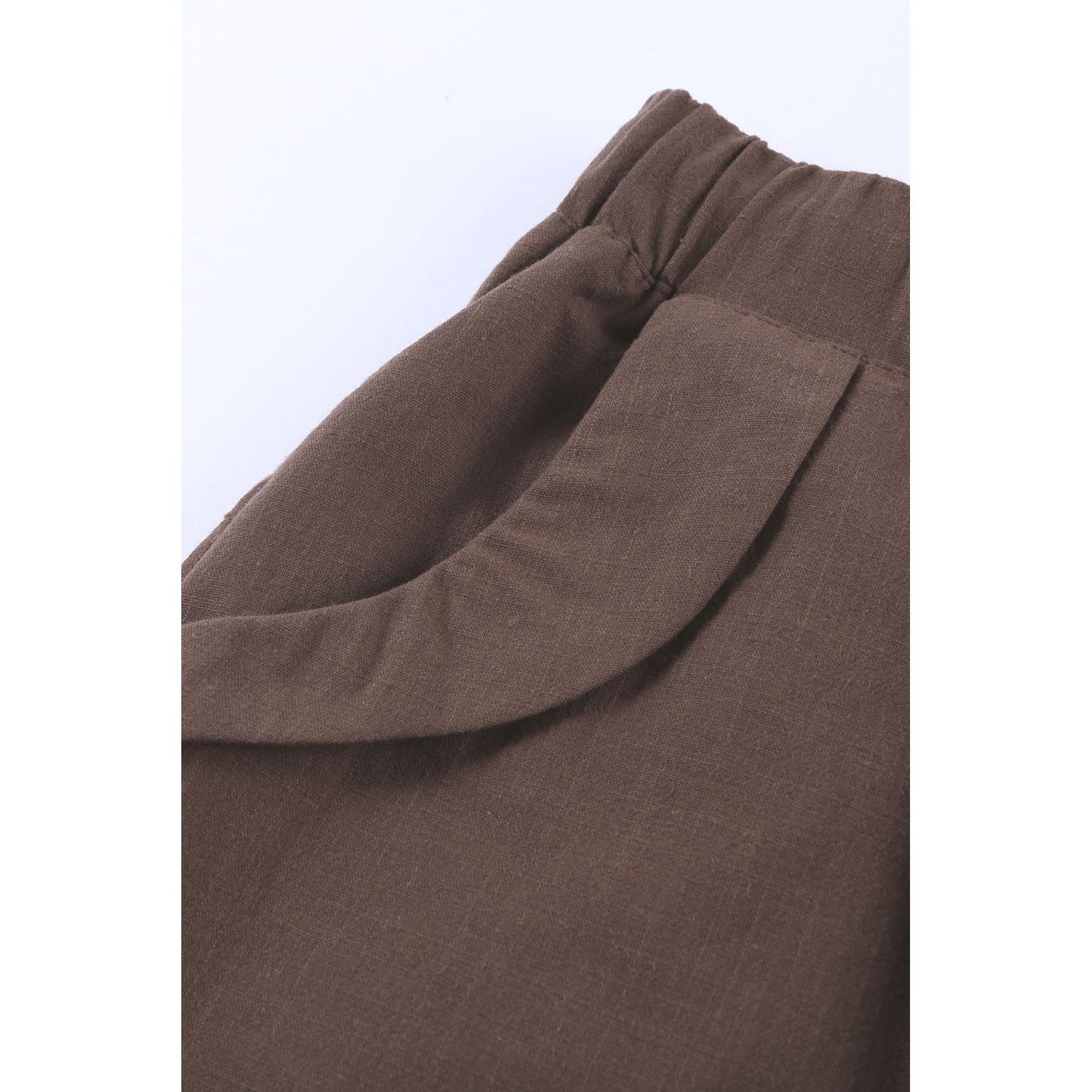 Women Casual Khaki Faylin Linen Shorts