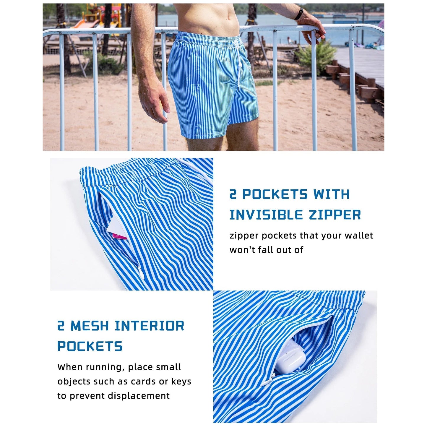 Mens Swim Quick Dry Beach Shorts - Sexikinis Swim