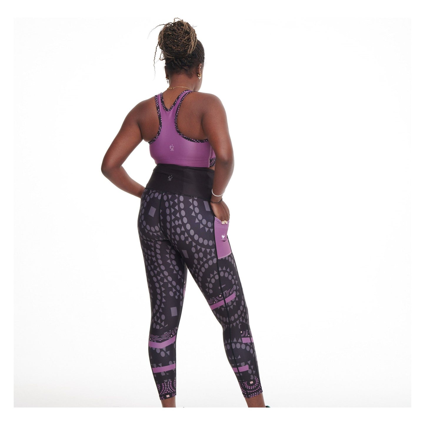Signature On Purple Splash Leggings (Side Pocket)