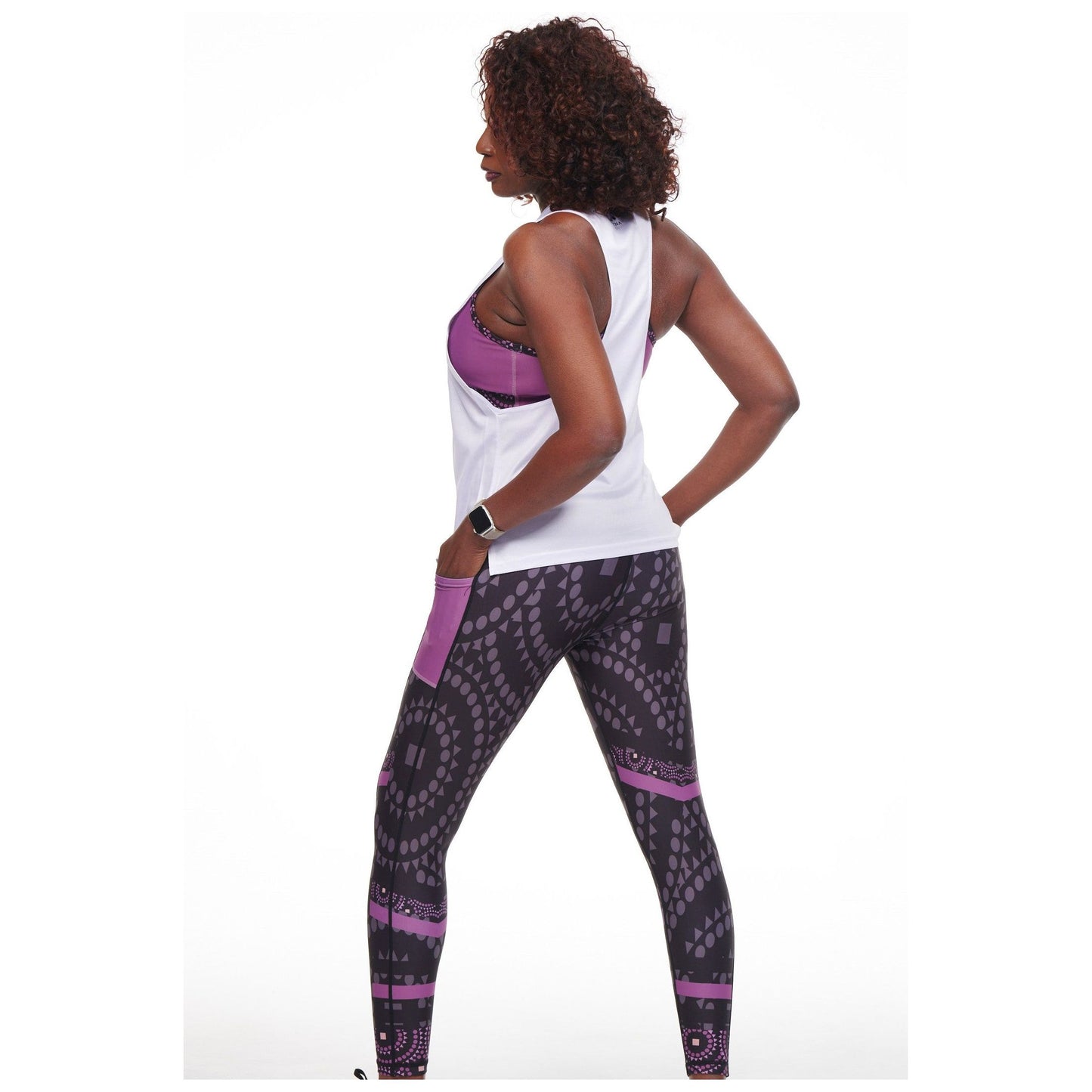 Signature On Purple Splash Leggings (Side Pocket)