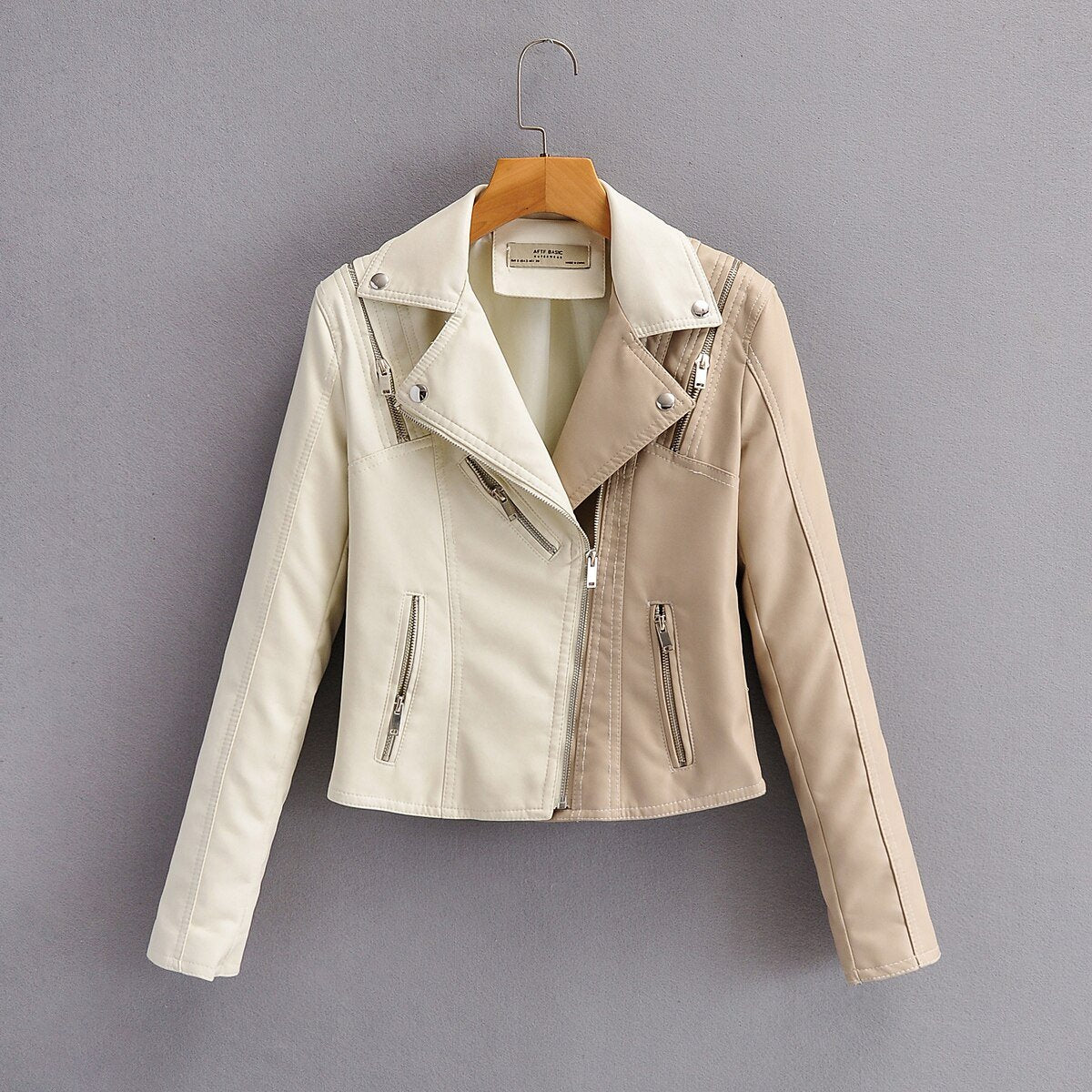 Dames Bike Moto Jacket Herfst motorfiets kunstleer jas