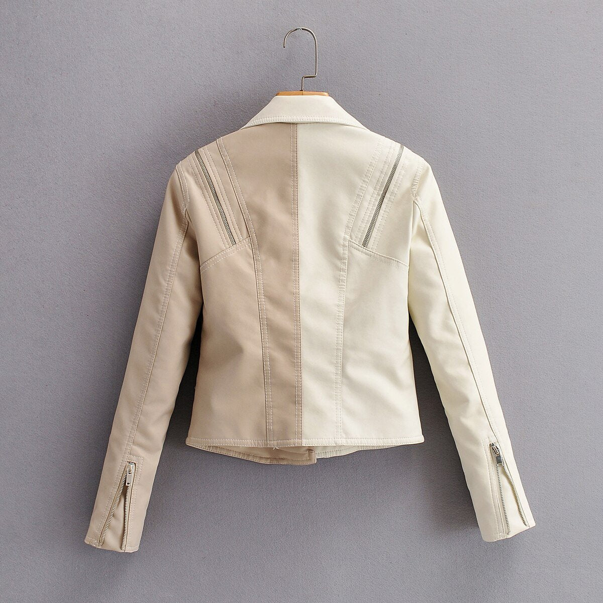 Dames Bike Moto Jacket Herfst motorfiets kunstleer jas