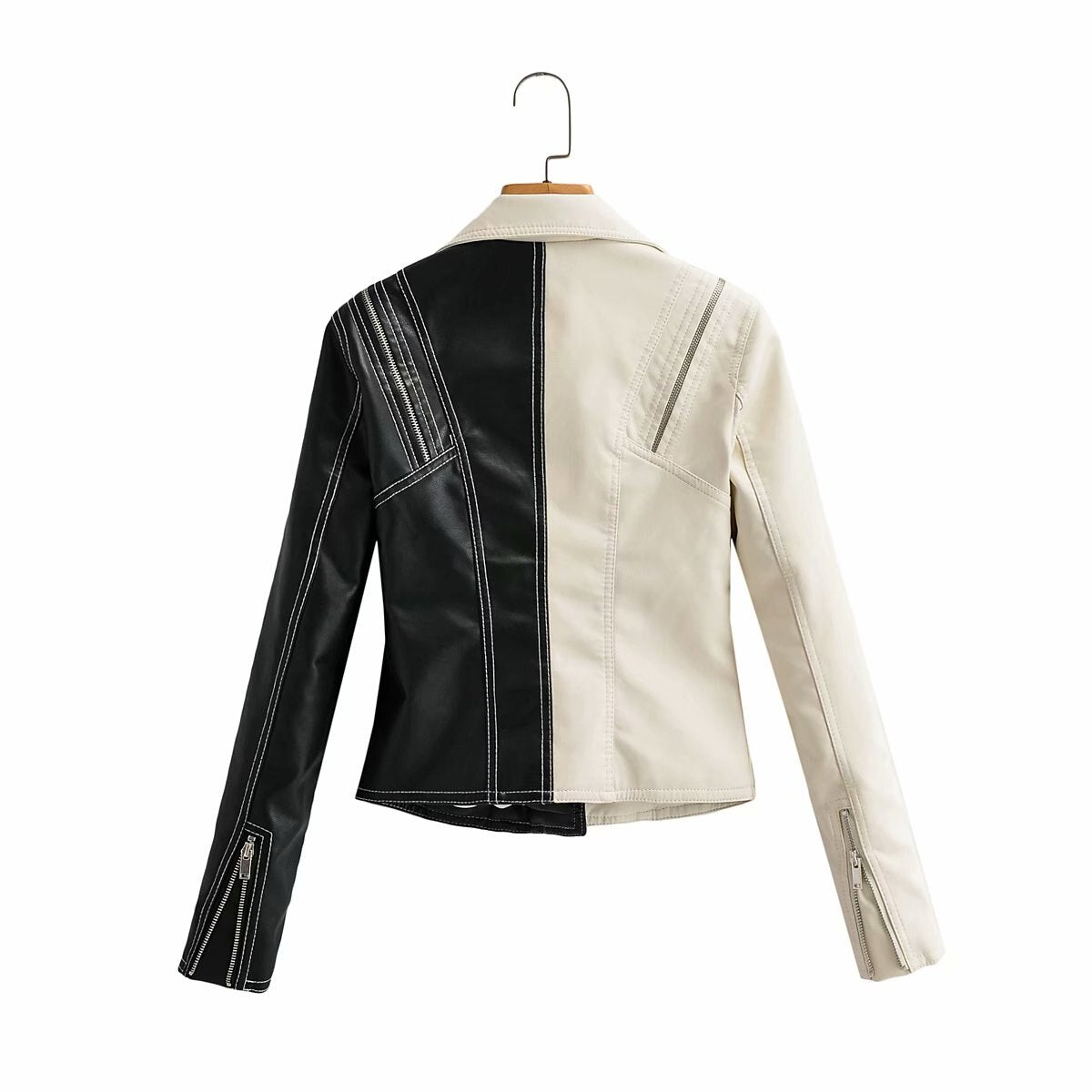 Dames Bike Moto Jacket Herfst motorfiets kunstleer jas