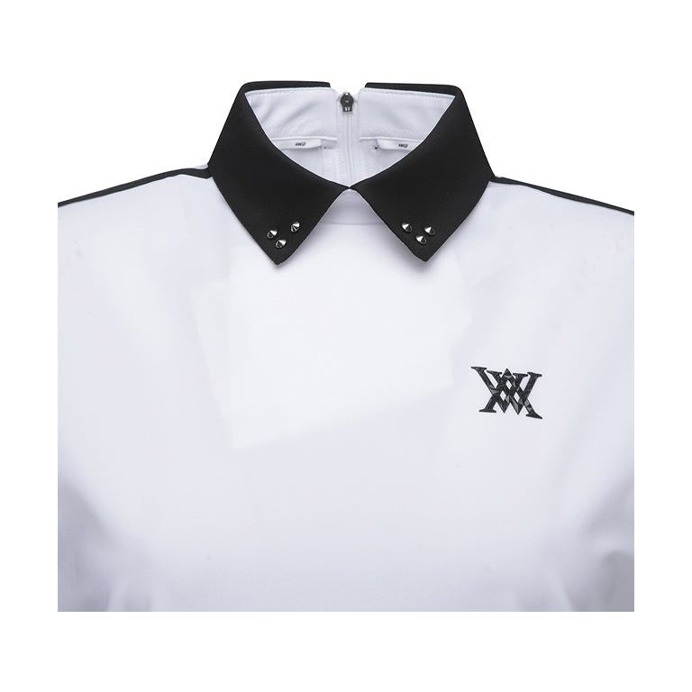 ANEW Golf: Women Back Zip Shoulder Tape Point Short T-Shirt - White