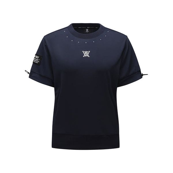 ANEW Golf: Women Beads Point Crop Short Sleeve T-Shirt - Navy - Sportkyu