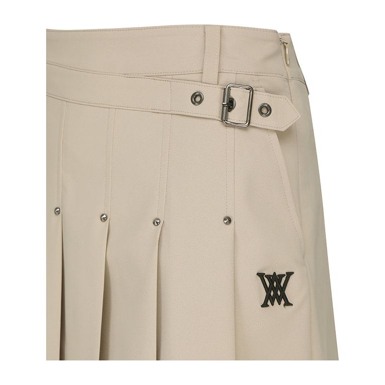 ANEW Golf: Women Buckle Decoration Pleats Skirt - Beige