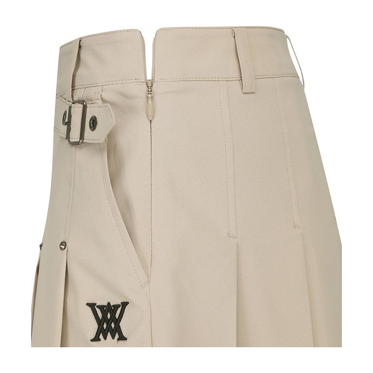ANEW Golf: Women Buckle Decoration Pleats Skirt - Beige