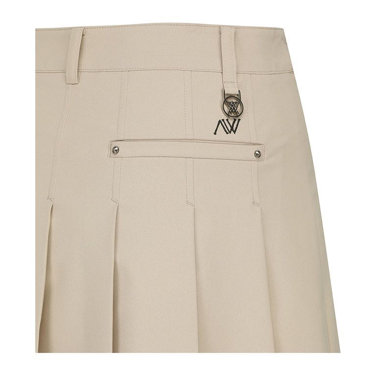 ANEW Golf: Women Buckle Decoration Pleats Skirt - Beige