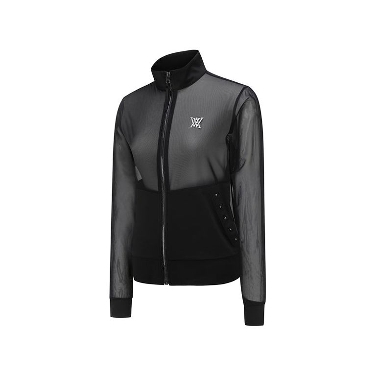 ANEW Golf: Women's IT Mesh Full Zip-Up Jacket - Black - Sportkyu
