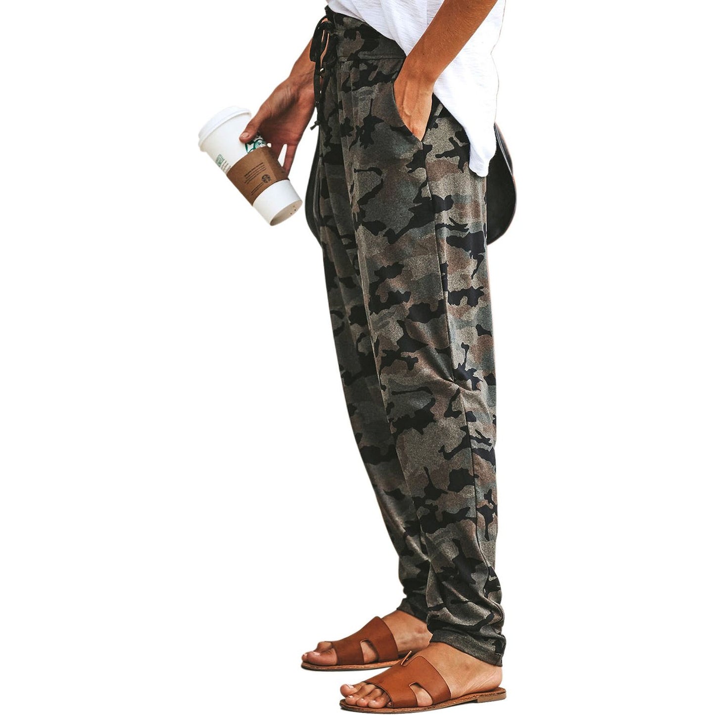 Gray Under The Radar Pocketed Camo Joggers
