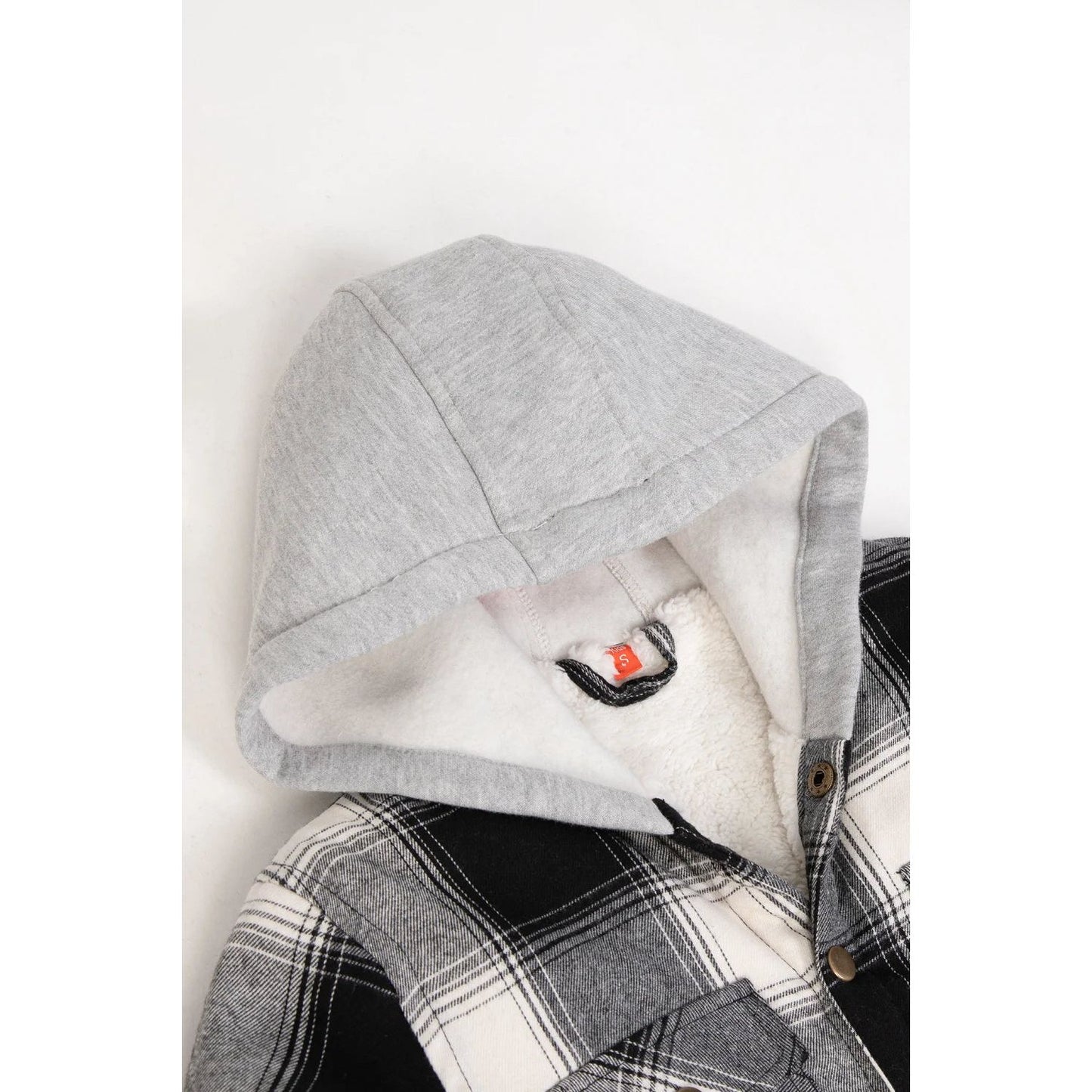 Kids Boys and Girls Fleece-Lined Snap Flannel Shirt,Hooded Plaid