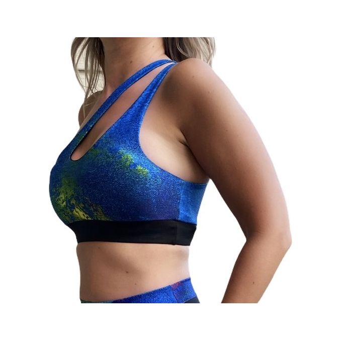 Aqua Sports Bra - One Shoulder