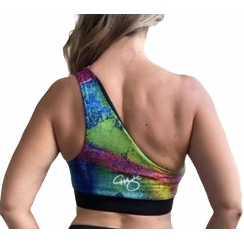 Aqua Sports Bra - One Shoulder