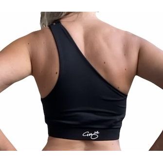 Black Sports Bra - One Shoulder
