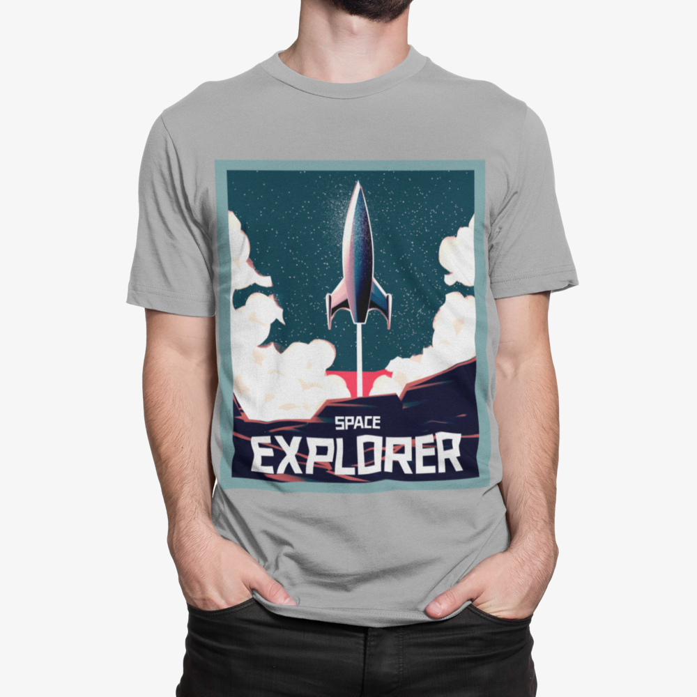 Ruimteraket T-shirt voor heren