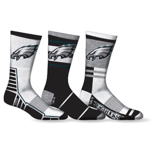 Philadelphia Eagles sokken, 3 stuks, NFL-voetbal met ronde hals