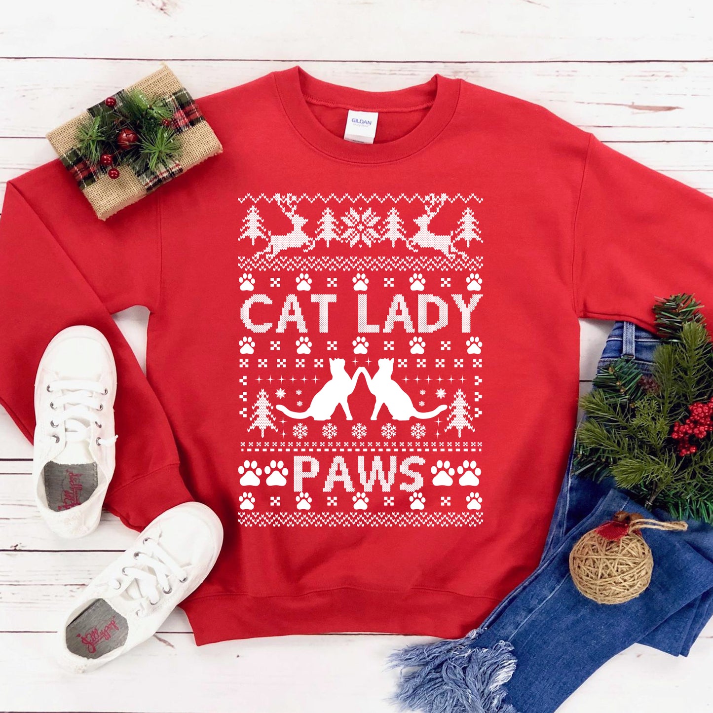 Cat lady Christmas Sweatshirt
