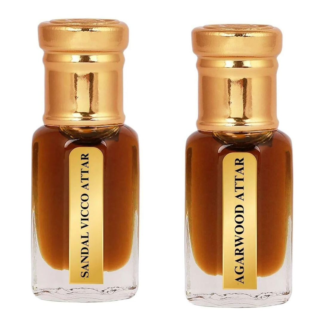 Sandal Vicco Attar & Agarwood Attar Perfume For Unisex (6ml + 12ml)