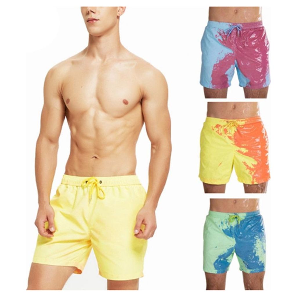 Summer Men Temperature Sensitive Color Changing Beach Swim Pants